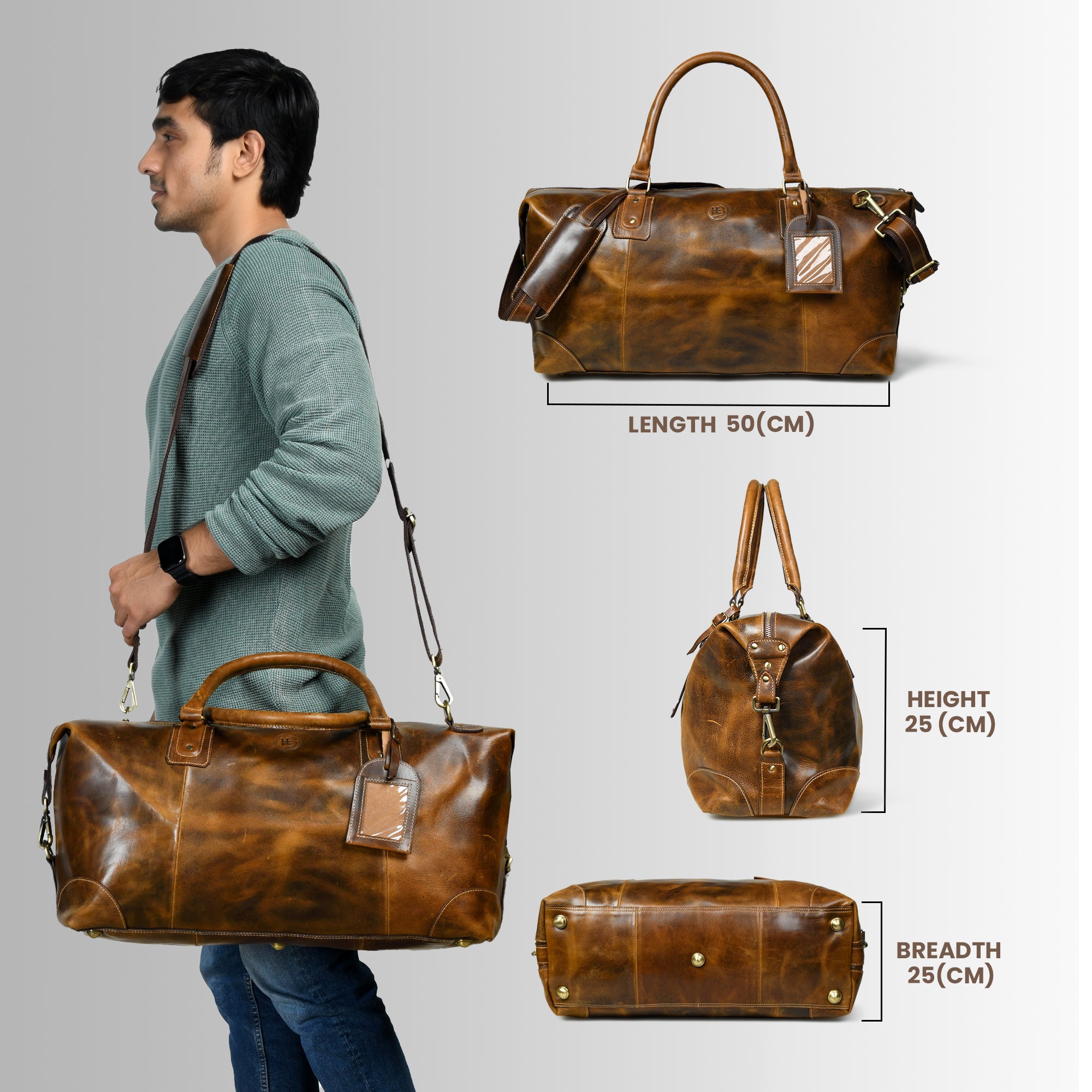 The Regent Voyager – Vintage Leather Travel Duffle Bag